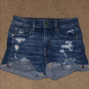 High-Wasted Distressed American Eagle Denim Shorts